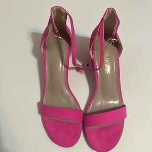 pink heels size 8 velvet material